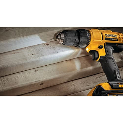 DEWALT 20V Max Cordless Drill / Driver Kit, Compact, 1/2-Inch (DCD771C2), Dewalt Yellow - WoodArtSupply