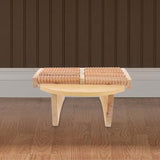 WOFASHPURET Wood Sauna Stool, Foot Rest Under Desk, Foot Roller Stool Sauna Footrest Portable Footstool Fool Massage with Roller for Work, Gaming, WOFASHPURET