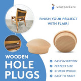 Wood Hole Plugs 1/4 inch, Pack of 100 Maple Button Top Wood Plugs for Screw Holes, by Woodpeckers Woodpeckers