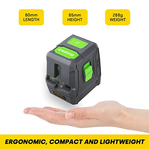 Laser Level, ENVENTOR 82ft/25M Green Self Leveling Laser Level with Horizontal Vertical 2 Line Laser Tool for Wall Picture Hanging, Waterproof Cross