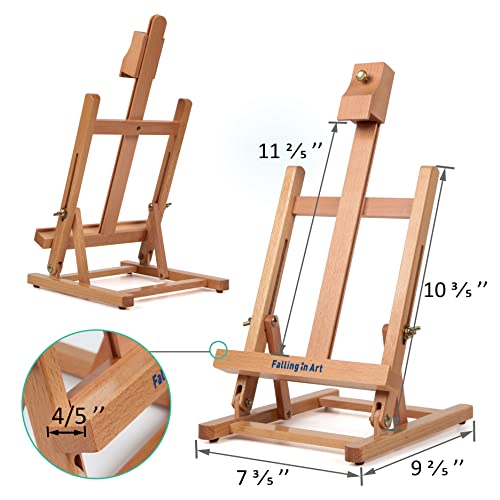 Falling in Art Painting Set for Kids with Table Easel-Acrylic Painting Starter Kit with Art Smock, 12 Acrylic Paints, 12 Water Soluble Colored Falling in Art