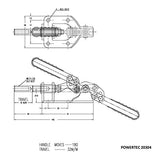 POWERTEC 4PK Toggle Clamp, 300lbs Holding Capacity, 302F Quick Release Push/Pull Clamp for Woodworking Jigs and Fixtures, Pocket Hole Jigs, Welding, POWERTEC