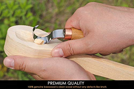 BeaverCraft Basswood Wood Carving Spoon Blank B1 10" x 2" x 1.4" Premium Wood Whittling Wood Carving for Beginners Kids BeaverCraft