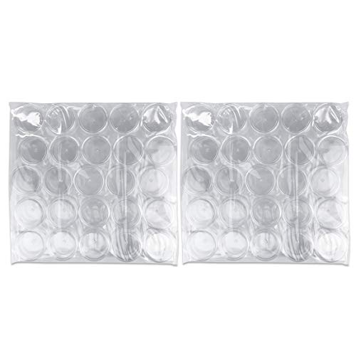 50 New Empty 5 Grams Acrylic Clear Round Jars - BPA Free Containers for Cosmetic, Lotion, Cream, Makeup, Bead, Eye shadow, Rhinestone, Samples, Pot, Beauticom