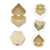 VOSAREA 2pcs Boxes Wooden Soap Flower Boxes Wooden Craft Unfinished Wooden Treasure Chest Retro Hardware Heart-shaped Handmade Box VOSAREA