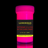 Luminous Extreme Glow in The Dark Paint - Set of 8 x 20 ml / 0.7 fl oz pots - Self-Luminous Glowing Neon Paints – High Pigmentation Long-Lasting individuall