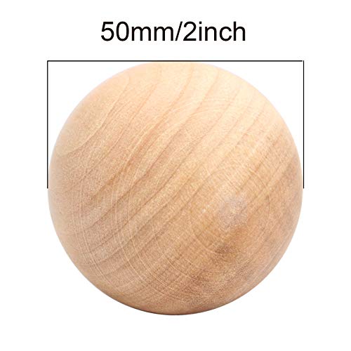 KEILEOHO 20 Pack 2 Inches Wooden Round Ball, Natural Unfinished Wooden Balls, Smooth Durable Wood Balls for Crafts and DIY Projects - WoodArtSupply