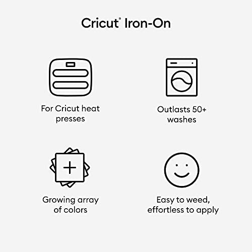 Cricut Everyday Iron On - 12” x 2ft - HTV Vinyl for T-Shirts - StrongBond Guarantee, Outlast 50+ Washes, Use with Cricut Explore Air 2/Maker, Black - WoodArtSupply