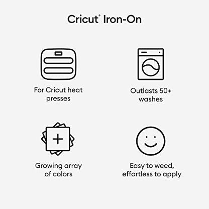 Cricut Everyday Iron On - 12” x 2ft - HTV Vinyl for T-Shirts - StrongBond Guarantee, Outlast 50+ Washes, Use with Cricut Explore Air 2/Maker, Black - WoodArtSupply