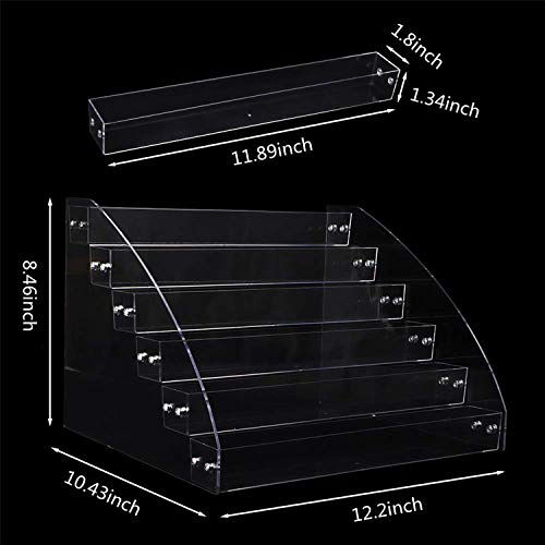 Yebeauty Clear Nail Polish Display Holder Organizer, 6 Layers Acrylic Organizer Storage Tray Rack Stand Holder for Cosmetic Eyeglasses Lash Display - WoodArtSupply