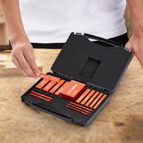 VEVOR Setup Blocks Woodworking Tools, 16-Piece, Precision Height Gauge Block Set, with Clearly Laser Engraved Size Markings and Storage Case, VEVOR