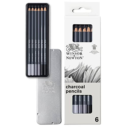 Winsor & Newton 0490025 Studio Collection, 6 Count (Pack of 1), Charcoal Pencils - WoodArtSupply