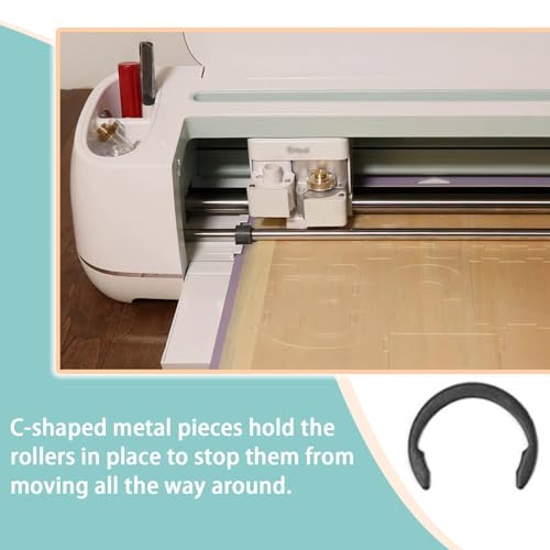 LUTQ 10 Pack of Retaining Clip Rings for Cricut Maker - Carbon Steel Fixed Clamp Ring Compatible with Cricut Maker Rubber Roller Replacement Parts - LUTQ