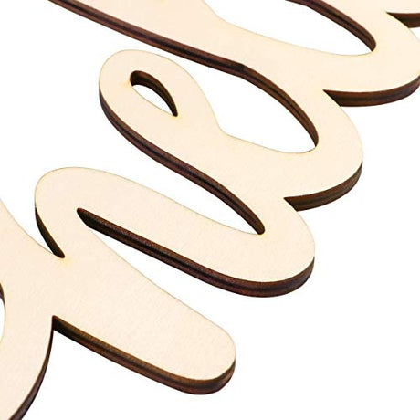 JANOU Hello Wood Sign Wall Decorative Letters DIY Words Cutout Unfinished Wooden Sign with Rope for Door Art Home Decoration JANOU