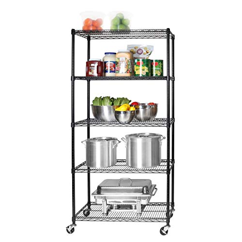 Seville Classics UltraDurable Heavy Duty NSF Solid Steel Wire Rack Storage Unit, Organizer for Garage, Warehouse, Office, Restaurant, Classroom, - WoodArtSupply