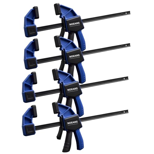 Bar Clamps for Woodworking,NOEAIKE 4-Pack Wood Clamps 12 Inch Light Duty One-Handed Woodwoking Clamps,Quick Grip/Spreader Clamps Set 150LBS Load NOEAIKE
