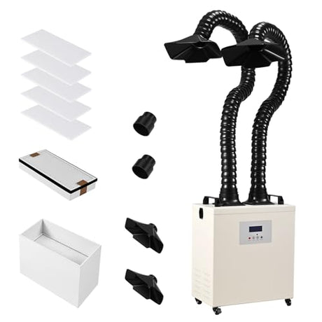Monport YW220 Fume Extractor with 3-Layers Filter,220W Suction,Low Noise,Suitable for Soldering Stations,Engraving Machines,CNC Machine Tools,Welding Monport