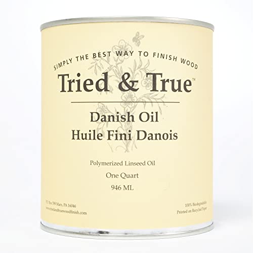 Tried & True Danish Oil – Quart – All Natural, All Purpose Finish for Wood, Metal, Food Safe, Solvent Free, VOC Free, Non Toxic Wood Finish, Tried & True