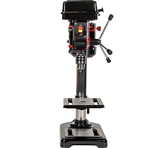 Stark 2.4-Amp 8", Benchtop Drill Press 5-Speed Cast Iron Table Drilling Machine, Black/Red