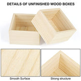 Aodaer 10 Pieces Wooden Box Unfinished Small Platane Wood Box 4 x 4 x 2.2 Inch Rustic Treasure Box Decorative Craft Organizer Storage Box for Crafts, Aodaer