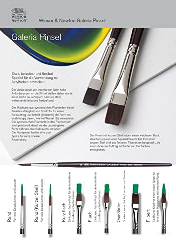 Winsor & Newton Galeria Acrylic Long Handle Round Brush Size: 4 (Set of 3 brushes)