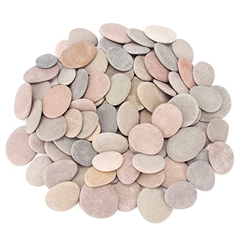 [About 97 PCS - 105 PCS](18 Pounds) Painting Rocks,2.33"-3.72" River Rocks,DIY Rocks,Flat Rocks,Craft Rocks,Natural Stones - WoodArtSupply