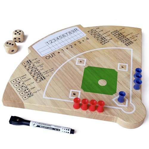 Baseball Board Game, Oak Made Leisure Game for All Ages Sport Wooden Adult Battle Table Game for Family Party Holiday Coffee Travel Time Gameboard Deartisan