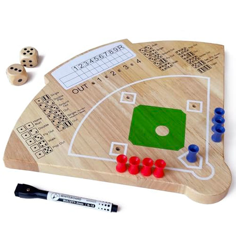 Baseball Board Game, Oak Made Leisure Game for All Ages Sport Wooden Adult Battle Table Game for Family Party Holiday Coffee Travel Time Gameboard Deartisan