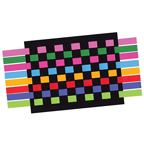 Paper Weaving Kit, 250 Colorful Strips + 25 Sheets Black Cardstock, 8.5x11-Inch, NOT Pre-Cut, Make 25 Projects, Hygloss Products - WoodArtSupply