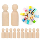 Wooden Peg Dolls Unfinished Wooden Peg Dolls Set Bodies, 10pcs 75mm Unfinished People Shapes Wooden People Figures Angel Dolls for DIY Craft Painting zjchao