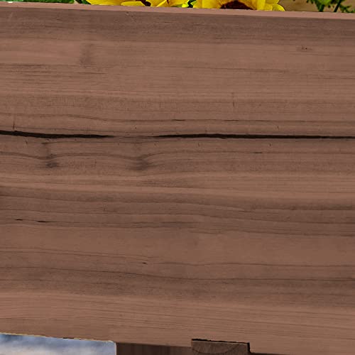 Outsunny Raised Garden Bed with 3 Planter Box, Elevated Wooden Plant Stand with Drainage Holes, for Vegetables, Herb and Flowers, Coffee Outsunny