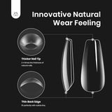 Beetles Gel Nail Kit Easy Nail Extension Set With 500Pcs Medium Coffin Shaped Tips 5 in 1 Nail Glue Base Gel and Innovative Led Lamp Easy Funny Diy beetles Gel Polish