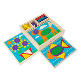 Melissa & Doug Beginner Wooden Pattern Blocks Educational Toy With 5 Double-Sided Scenes and 30 Shapes Melissa & Doug