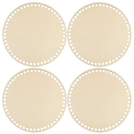 EXCEART 4pcs Wooden Bag Bottom Natural Wood Base Shaper Crochet Basket Base for DIY Knitting Crochet Yarn Storage Bag Weaving Crafts Home Decoration EXCEART