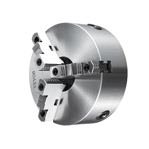VEVOR 3-Jaw Lathe Chuck, 8'', Self-Centering Lathe Chuck, 0.16-8 in/4-200 mm Clamping Range with T-key Fixing Screws Hexagon Wrench, for Lathe 3D VEVOR