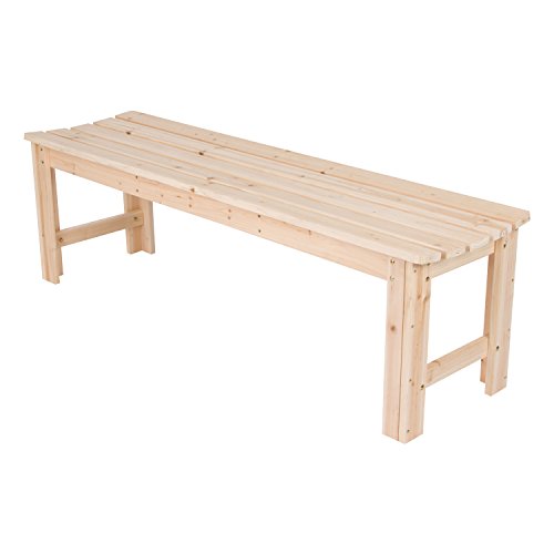 Shine Company 4205N 5 Ft. Backless Wood Outdoor Garden Bench – Natural - WoodArtSupply