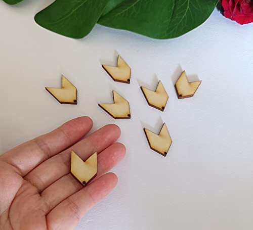 30pcs of Blank Wood Earring Makings,Blank Sublimation Chevron Earrings,Unfinished Earring Pendants (1.0'') - WoodArtSupply