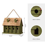 Glitzhome 11" H Hanging Birdhouse Distressed Wooden Decorative Garden Watermelon Bird House for Outside glitzhome
