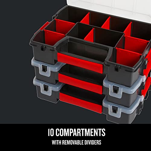 CRAFTSMAN Storage Organizer, Small Parts Organizer, 3-Packs with 10- Compartments, Lid Includes Secure Latch (CMST60964M) – WoodArtSupply