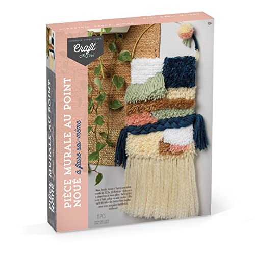 Craft Crush Latched Wall Hanging Craft Kit - DIY Kits for Home Decor - Includes Latch Hook, Braiding & Weaving Tools - Art & Craft Activity for Craft Crush