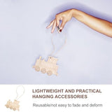 MAGICLULU 20Pcs Unfinished Train Cutouts Blank Wooden Slices to Paint Train Pendant with Ropes for Crafts Christmas Party Train Hanging MAGICLULU