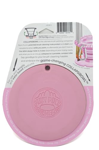 Collapsable Paint Brush Cleaner Rinse Cup (All-in-One) Fine Art, Studio, Classroom | Brushes Holder & Silicone Cleaning System for Acrylic, Paint Puck
