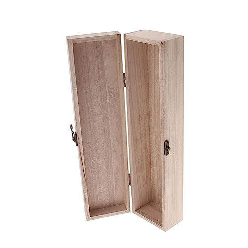 IULAVP Unfinished Wood Box, 5 Pack Ready to Decorate Wooden Box with Hinged Lid, Craft Box Pencil Box for Tea Trinket Storage, Make Your Own Gift, IULAVP