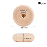 OLYCRAFT 16pcs Wood Craft Wheels 1.9 Inch Unfinished Wooden Wheels Classic Axle Hole Natural Wooden Crafts Small Car Accessories for Arts & Crafts, OLYCRAFT