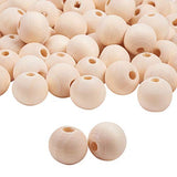 PH PandaHall Wooden Beads, 100pcs 12mm Unfinished Natural Round Wooden Spacer Beads Round Ball Wooden Loose Beads for Necklace Bracelet Hair Braids PH PandaHall