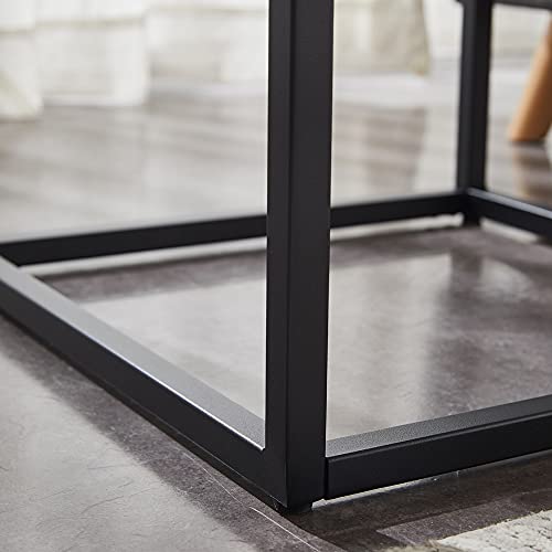 CENSI Dark Walnut Coffee Table for Living Room, 47" Modern Industrial Rectangular Wood and Metal Coffee Table with Extra Thick Tabletop (Walnut) CENSI