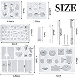 Suhome 73 Pack Resin Earring Mold Jewelry Silicone Resin Molds Making Kits Including Earring, Pendant, Bracelet, Necklace, Button Silicone Resin Suhome