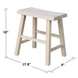 International Concepts 18-Inch Saddle Seat Stool, Unfinished IC International Concepts