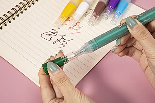 ZEYAR Acrylic Paint Pens Brush Tip, Valve-action Structure, Waterproof Ink, Writes on Paper, Rock, Rubber, Ceramics, Wood, Glass and more, Patented - WoodArtSupply