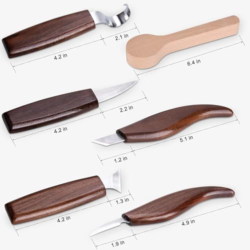 Ninonly Wood Carving Tools 18pcs Wood Carving Kits - Includes Hook Carving Knife Detail Wood Knife Whittling Knife Oblique Knife Trimming Knife Chip - WoodArtSupply